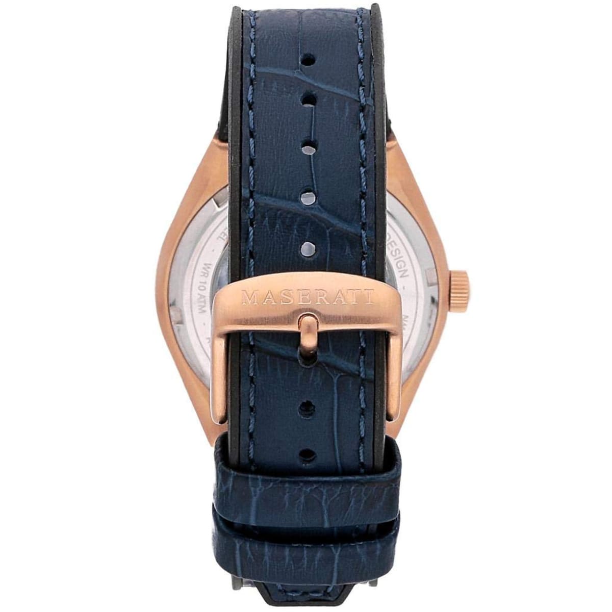 Maserati Triconic Skeleton Black Dial Blue Leather Strap Watch For Men - R8821139001