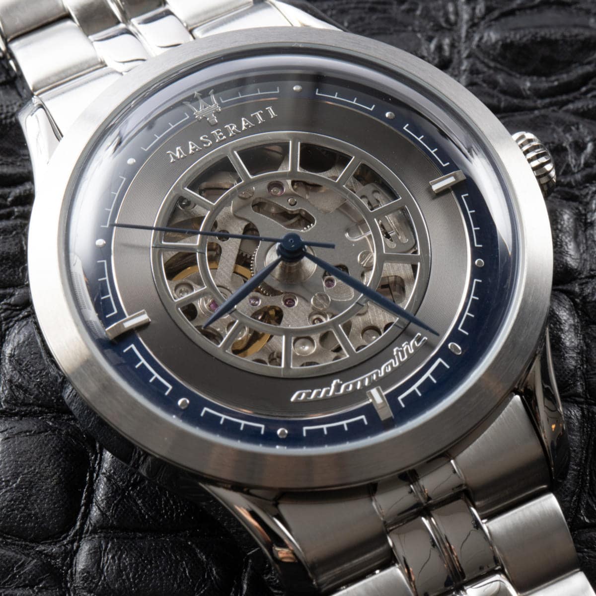 Shop Authentic Maserati Ricordo Automatic Skeleton Silver Dial Silver Steel Strap Watch For Men - R8823133005 - Luxxuri