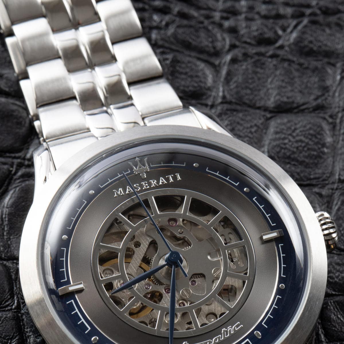  Shop Authentic Maserati Ricordo Automatic Skeleton Silver Dial Silver Steel Strap Watch For Men - R8823133005 - Luxxuri