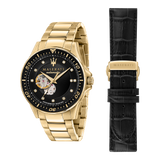  Shop Authentic Maserati SFIDA Black Dial Yellow Gold Toned Stainless Steel Watch For Men - R8823140003 - Luxxuri