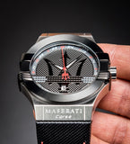  Shop Authentic Maserati Potenza Black Dial Black Leather Strap Watch For Men - R8851108001 - Luxxuri