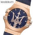  Shop Authentic Maserati Potenza 42mm Rose Gold & Blue Dial Blue Leather Strap Watch For Men - R8851108027 - Luxxuri