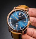  Shop Authentic Maserati Epoca Blue Dial Brown Leather Strap Watch For Men - R8851118001 - Luxxuri