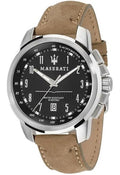  Shop Authentic Maserati Successo Black Dial Beige Leather Strap Watch For Men - R8851121004 - Luxxuri