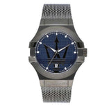  Shop Authentic Maserati Potenza Quartz Blue Dial Grey Mesh Bracelet Watch For Men - R8853108005 - Luxxuri