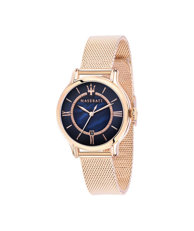  Shop Authentic Maserati Epoca Blue Dial Rose Gold Mesh Strap Watch For Women - R8853118503 - Luxxuri