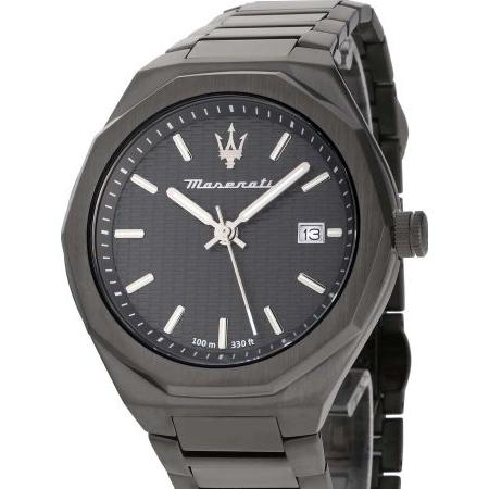 Maserati Stile Quartz Black Dial Black Steel Strap Watch For Men - R8853142001