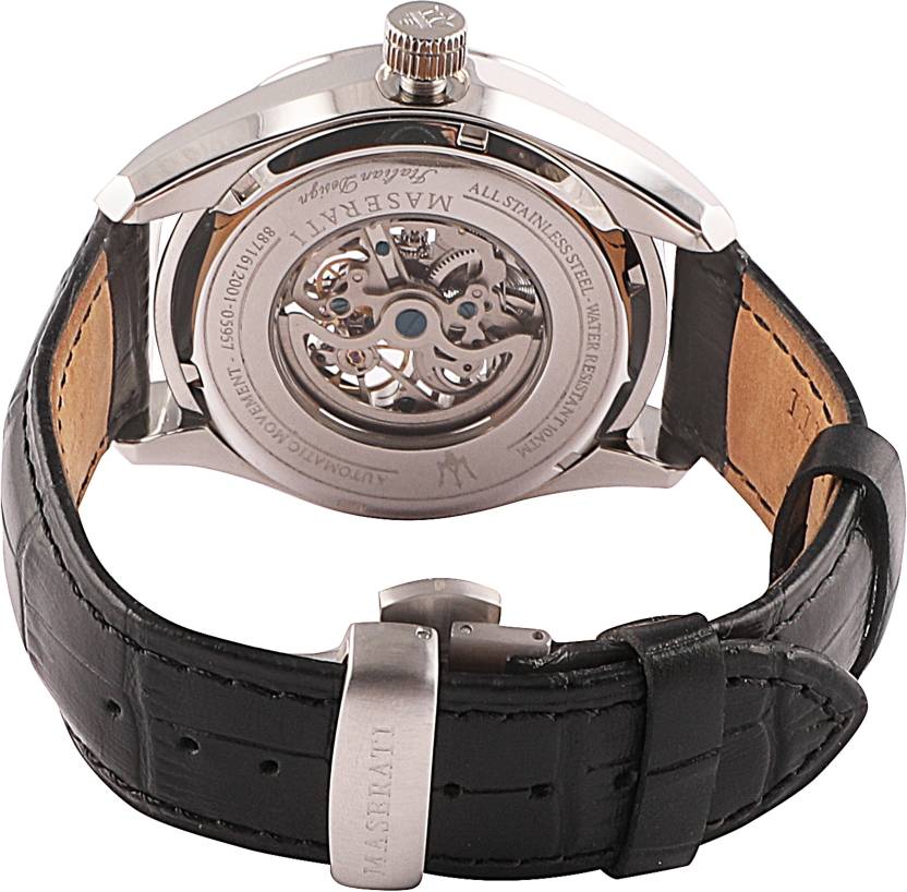  Shop Authentic Maserati Traguardo Automatic Black Dial Black Leather Strap Watch For Men - R8871612001 - Luxxuri