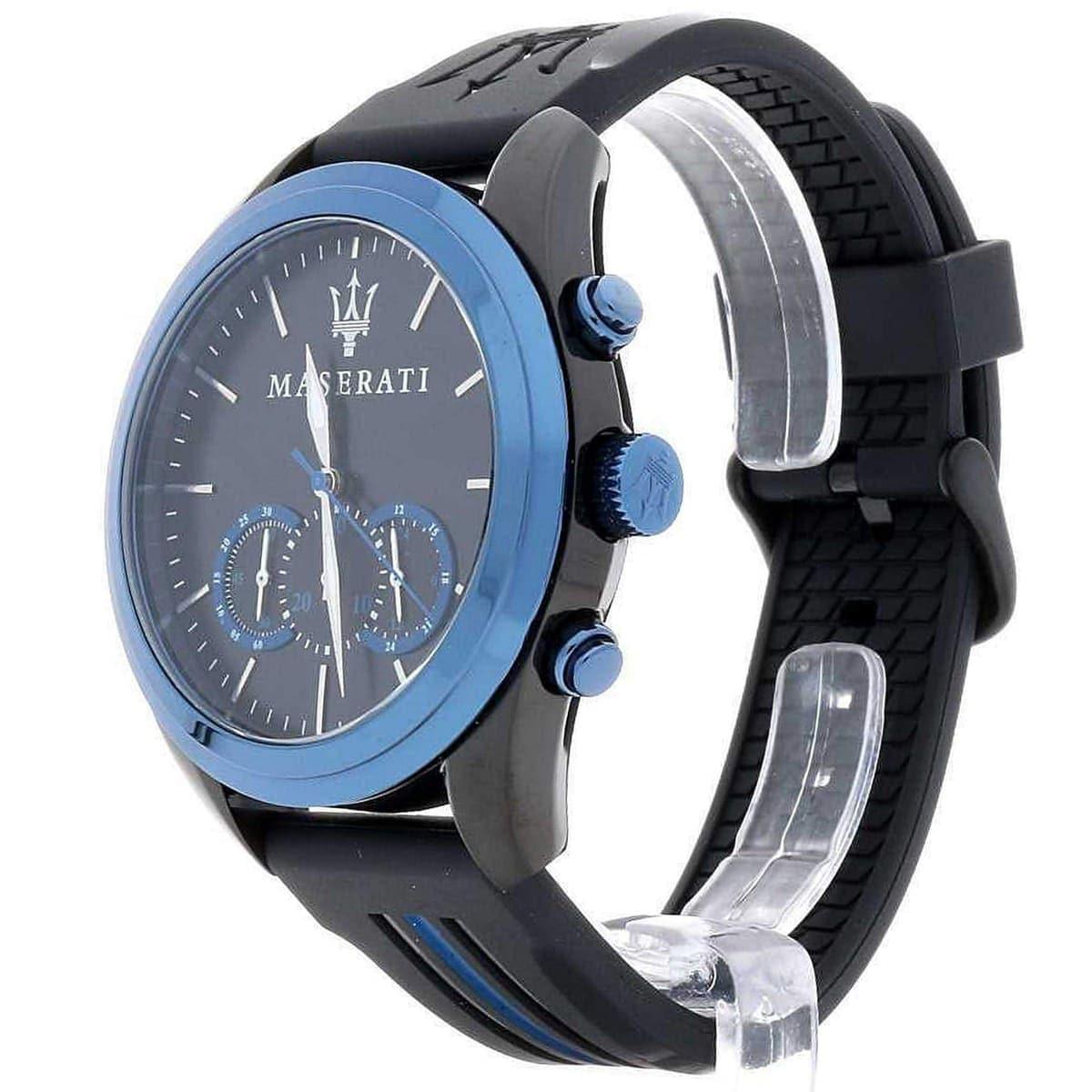  Shop Authentic Maserati Traguardo Sports Blue Dial Black Rubber Strap Watch For Men - R8871612006 - Luxxuri