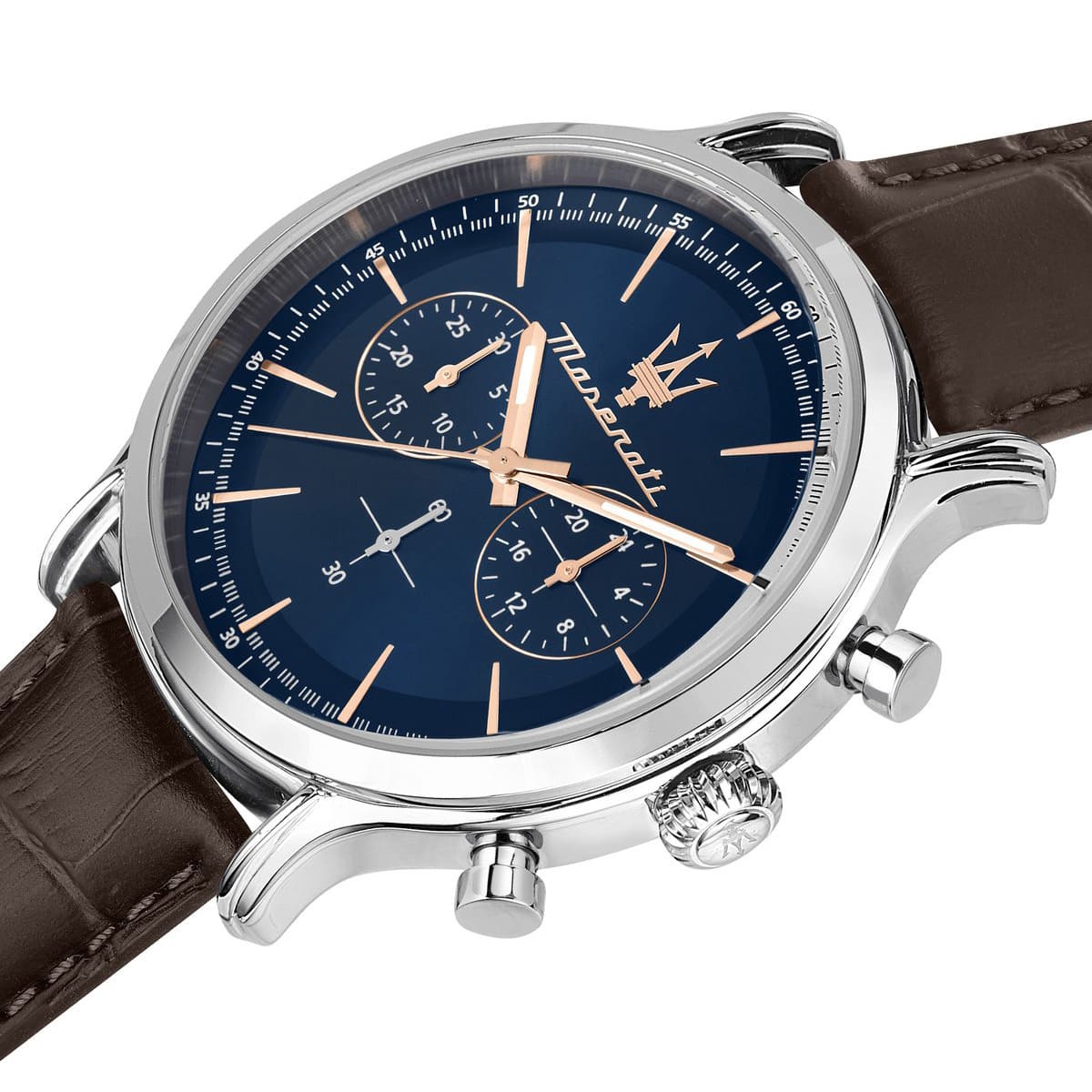  Shop Authentic Maserati Epoca Chronograph Blue Dial Brown Leather Strap Watch For Men - R8871618014 - Luxxuri