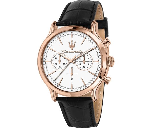  Shop Authentic Maserati Epoca Chronograph White Dial Black Leather Strap Watch For Men - R8871618016 - Luxxuri