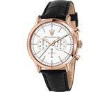  Shop Authentic Maserati Epoca Chronograph White Dial Black Leather Strap Watch For Men - R8871618016 - Luxxuri