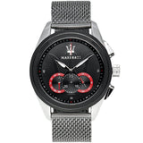  Shop Authentic Maserati Traguardo Black Dial Silver Mesh Bracelet Watch For Men - R8873612005 - Luxxuri