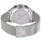  Shop Authentic Maserati Traguardo Chronograph Black Dial Silver Mesh Bracelet Watch For Men - R8873612008 - Luxxuri
