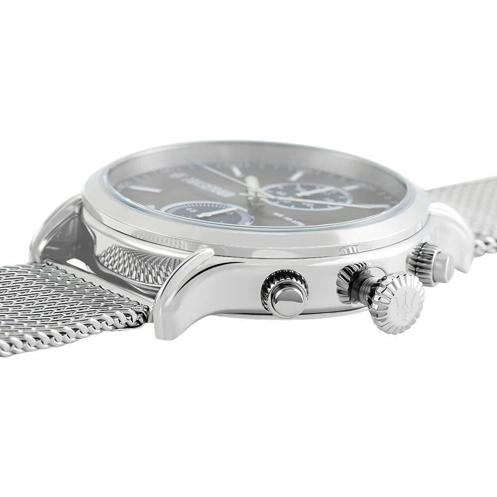  Shop Authentic Maserati Epoca 42mm Black Dial Steel Silver Mesh Bracelet Watch For Men - R8873618003 - Luxxuri