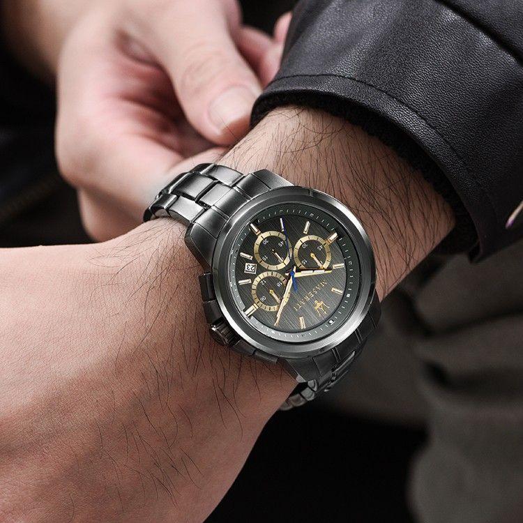  Shop Authentic Maserati Successo Chronograph Gray Dial Gray Steel Strap Watch For Men - R8873621007 - Luxxuri