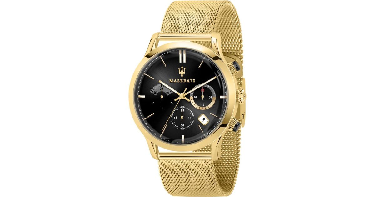  Shop Authentic Maserati Ricordo Chronograph Black Dial Stainless Steel Mesh Bracelet Watch For Men - R8873633003 - Luxxuri