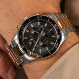  Shop Authentic Maserati SFIDA Chronograph Black Dial Two Tone Steel Strap Watch For Men - R8873640002 - Luxxuri