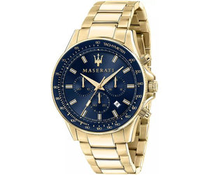  Shop Authentic Maserati SFIDA Analog Blue Dial Gold Stainless Steel Watch For Men - R8873640008 - Luxxuri