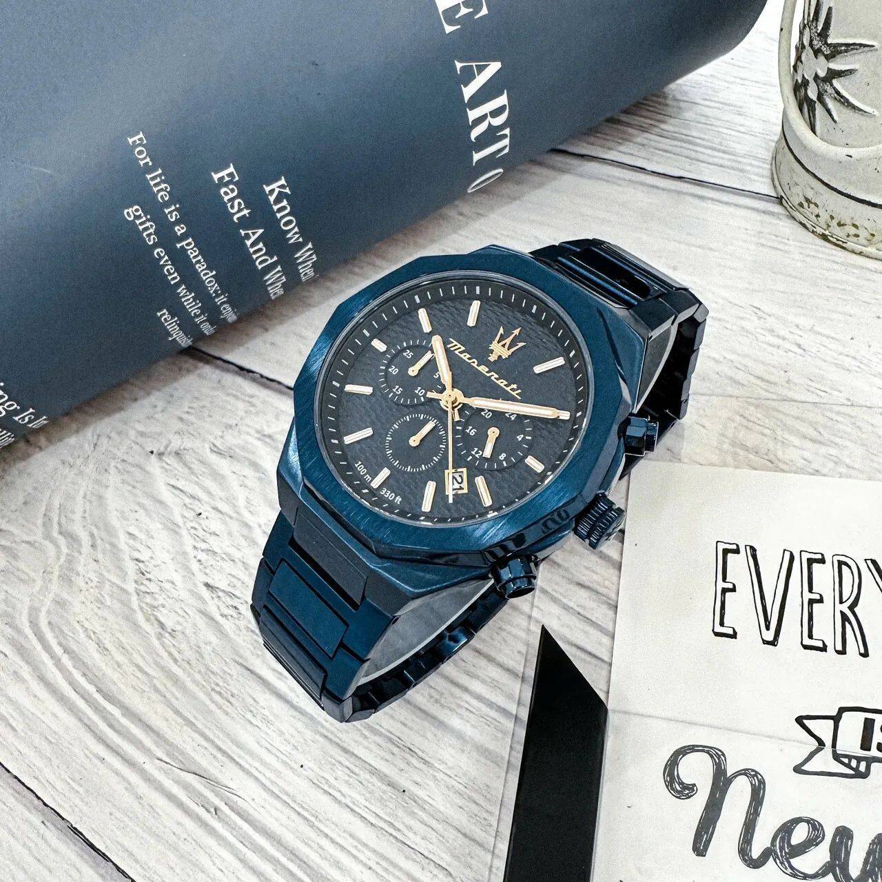  Shop Authentic Maserati Stile Chronograph Blue Dial Blue Steel Strap Watch For Men - R8873642008 - Luxxuri