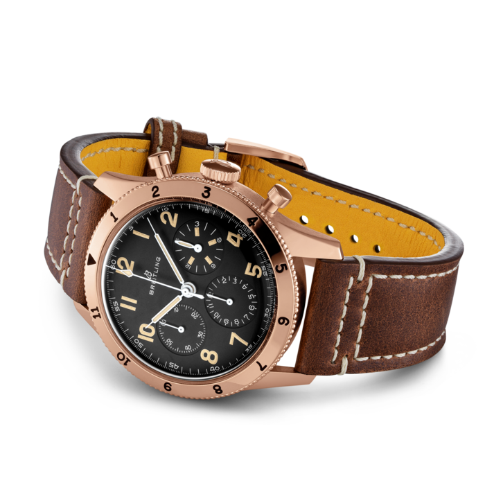  Shop Authentic Breitling Avi 1953 Edition Black Dial Brown Leather Strap Watch for Men - RB0920131B1X1 - Luxxuri