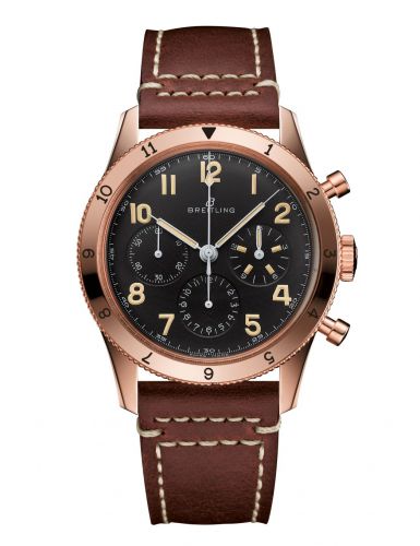  Shop Authentic Breitling Avi 1953 Edition Black Dial Brown Leather Strap Watch for Men - RB0920131B1X1 - Luxxuri
