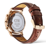  Shop Authentic Daniel Wellington Iconic Chronograph Blue Dial Brown Leather Strap Watch For Men - DW00100639 - Luxxuri