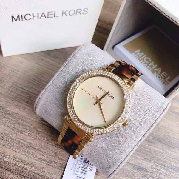  Shop Authentic Michael Kors Parker Mother Of Pearl White Dial Two Tone Steel Strap Watch For Women - MK6518 - Luxxuri