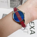  Shop Authentic Calvin Klein Rebel Blue Maroon Dial Maroon Leather Strap Watch for Women - K8P231UN - Luxxuri