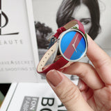  Shop Authentic Calvin Klein Rebel Blue Maroon Dial Maroon Leather Strap Watch for Women - K8P231UN - Luxxuri