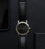  Shop Authentic Burberry The City Chronograph Black Dial Black Leather Strap Watch for Men - BU9356 - Luxxuri