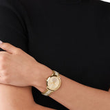  Shop Authentic Michael Kors Portia Three-Hand Crystals Gold Dial Gold Steel Strap Watch for Women - MK4602 - Luxxuri