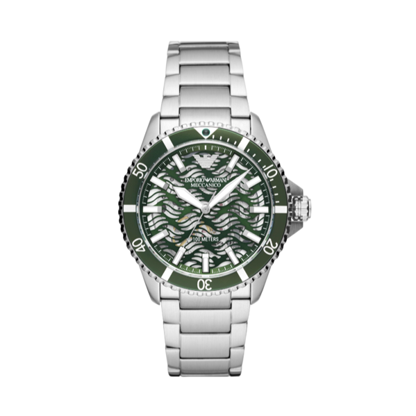  Shop Authentic Emporio Armani Diver Automatic Green Dial Silver Steel Strap Watch For Men - AR60061 - Luxxuri