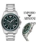  Shop Authentic Emporio Armani Sportivo Chronograph Blue Dial Silver Steel Strap Watch For Men - AR6090 - Luxxuri