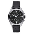  Shop Authentic Emporio Armani Claudio Chronograph Black Dial Black Leather Strap Watch For Men - AR11542 - Luxxuri