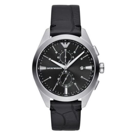  Shop Authentic Emporio Armani Claudio Chronograph Black Dial Black Leather Strap Watch For Men - AR11542 - Luxxuri