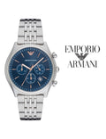  Shop Authentic Emporio Armani Luigi Chronograph Quartz Blue Dial Silver Steel Strap Watch For Men - AR1974 - Luxxuri