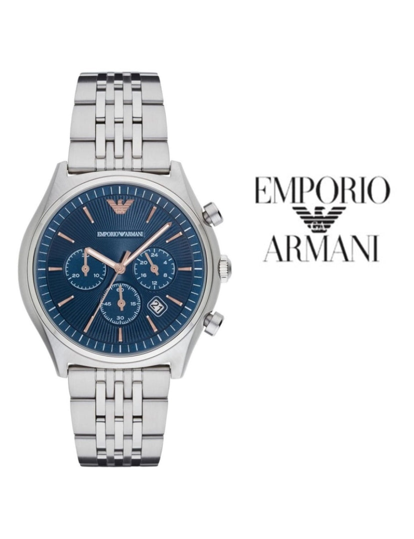  Shop Authentic Emporio Armani Luigi Chronograph Quartz Blue Dial Silver Steel Strap Watch For Men - AR1974 - Luxxuri