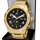  Shop Authentic Fossil Bronson Chronograph Black Dial Gold Steel Strap Watch for Men - FS5877 - Luxxuri