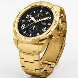 Shop Authentic Fossil Bronson Chronograph Black Dial Gold Steel Strap Watch for Men - FS5877 - Luxxuri