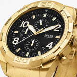  Shop Authentic Fossil Bronson Chronograph Black Dial Gold Steel Strap Watch for Men - FS5877 - Luxxuri