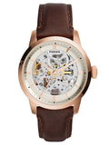  Shop Authentic Fossil Townsman Automatic Skeleton White Dial Brown Leather Strap Watch for Men - ME3078 - Luxxuri