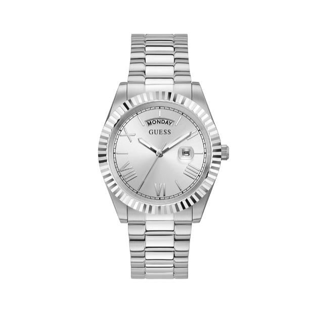  Shop Authentic Guess Connoisseur Silver Dial Silver Steel Strap Watch for Men - GW0265G6 - Luxxuri