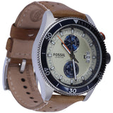  Shop Authentic Fossil Wakefield Chronograph Cream Dial Brown Leather Strap Watch for Men - CH2951 - Luxxuri