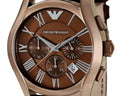  Shop Authentic Emporio Armani Valente Classic Brown Dial Brown Leather Strap Watch For Men - AR1609 - Luxxuri
