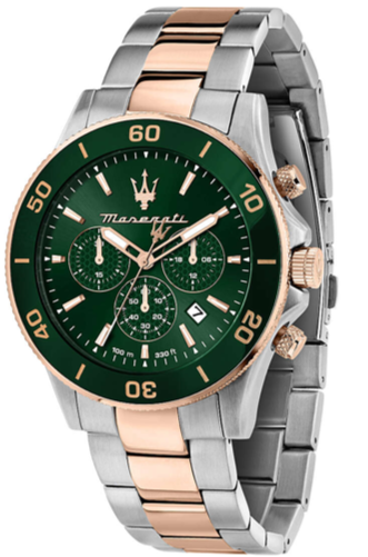  Shop Authentic Maserati Competizione Chronograph Green Dial Two Tone Steel Strap Watch For Men - R8873600004 - Luxxuri