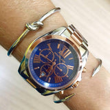  Shop Authentic Michael Kors Bradshaw Blue Dial Two Tone Steel Strap Watch for Women - MK5606 - Luxxuri