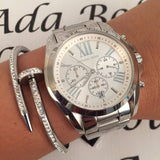  Shop Authentic Michael Kors Bradshaw Silver Dial Silver Steel Strap Watch for Men - MK5535 - Luxxuri