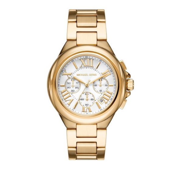  Shop Authentic Michael Kors Camille Chronograph White Dial Gold Steel Strap Watch For Women - MK7270 - Luxxuri