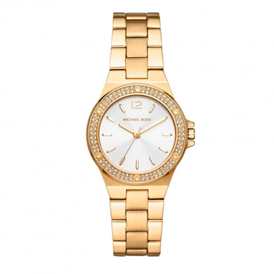  Shop Authentic Michael Kors Lennox Three-Hand Silver Dial Gold Steel Strap Watch For Women - MK7278 - Luxxuri
